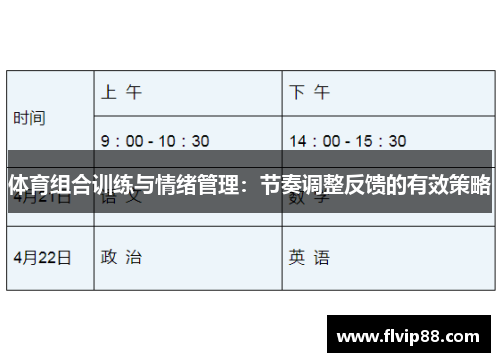体育组合训练与情绪管理：节奏调整反馈的有效策略